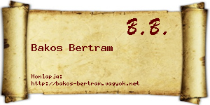 Bakos Bertram névjegykártya