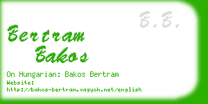 bertram bakos business card